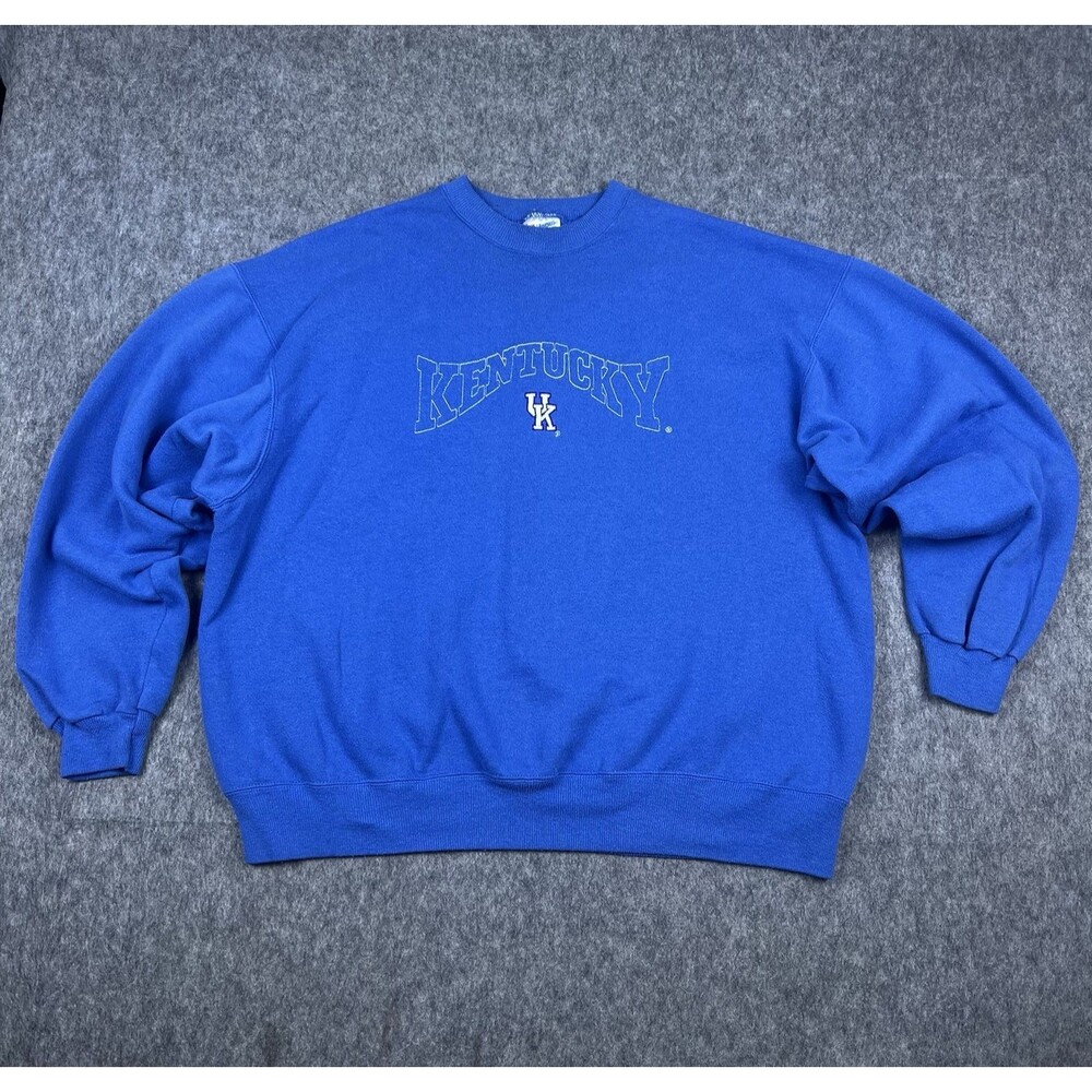 Vintage University Of Kentucky Men's Sweatshirt Crewneck Blue USA 90's Size XL